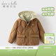戴維貝拉（DAVE＆BELLA）小男孩上衣冬季新款連帽女童外套兒童假兩件羽絨服休閑中大童衣服 焦糖奶油【現貨】 110 cm（建議身高100-110cm） cm（建議身高100-110cm）