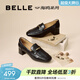 百麗（Belle）質(zhì)感樂(lè )福鞋女商場(chǎng)同款牛皮氣質(zhì)通勤樂(lè )福鞋D9U1DCA5預售 黑色 37 (235mm)