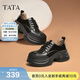 他她（TATA）英倫厚底小皮鞋女鞋學(xué)院運動(dòng)深口單鞋春新款CCJ03AM5 黑色 37