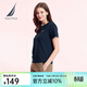 諾帝卡（NAUTICA）【商場(chǎng)同款】女裝春夏新款涼感針織親膚休閑短袖T恤女42TO04 藏青色4NV S