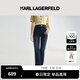 Karl Lagerfeld卡爾拉格斐夏季新款金屬標流蘇邊牛仔褲老佛爺M22E1119 藍色 25