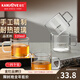 金灶（KAMJOVE）手工吹制純玻璃茶杯水杯品茗杯新款帶把玻璃杯耐高溫小茶杯花茶杯 K-106（120ml）4只