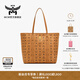 MCM 官旗TONI中號購物袋托特包拉鏈大容量送女友 干邑色 中號