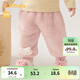 巴拉巴拉童裝嬰兒褲子寶寶長(cháng)褲兒童秋冬珊瑚絨加絨加厚萌男童女童 粉紅60046 73 cm