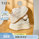 他她（TATA）明星同款女鞋小白鞋百搭板鞋休閑鞋新款厚底鞋CP202CM5 銀色 35