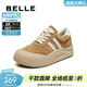 百麗（Belle）撞色厚底板鞋女冬季新款商場(chǎng)同款高幫大頭休閑鞋E6X1DDM5 棕色 38 (240mm)