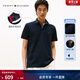Tommy Hilfiger【撞色翻領(lǐng)】春夏男裝純棉珠地網(wǎng)眼休閑運動(dòng)短袖T恤POLO衫 藏青色DW5 L （推薦：150-165斤）