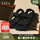 TATA/他她夏商場(chǎng)同款時(shí)尚百搭舒適厚底涼鞋男新款27B17BL5 黑色 40