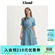 ELAND衣戀連衣裙女收腰涼爽透氣舒適裙子夏季新款EEOJER02 淺牛仔色(56)L/Indigo L 170
