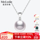 meluxe美奈 18K金akoya海水珍珠項鏈吊墜女圓形強光鎖骨鏈 生日禮物 【 8-8.5mm】白18K金