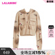 LALABOBO美拉德櫻桃開(kāi)襟純棉短連帽衛衣女春秋新款休閑上衣LBDC-WSTS22 米色 M