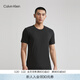 Calvin Klein內衣夏季男兩件裝休閑簡(jiǎn)約ck圓領(lǐng)舒適純色內搭打底家居短袖T恤 001-太空黑 M