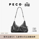 PECO小丑Hobo包春夏新款單肩復古植鞣皮大容量通勤手提生日禮物托特包 大號 經(jīng)典黑頭層熔巖油蠟牛皮