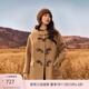 纖莉秀【學(xué)院風(fēng)雙面毛呢外套】大碼女裝復古牛角扣大衣胖mm冬新款3684 駝色 3XL
