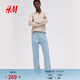 H&M男裝牛仔褲春季原色牛仔褲寬松美式中腰直筒潮流長(cháng)褲1245480 淺牛仔藍 34 175/86