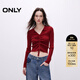 ONLY秋季休閑時(shí)尚氣質(zhì)V領(lǐng)修身短款針織衫女|124324011 F16 里約紅 M