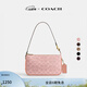 蔻馳（COACH）新款女士經(jīng)典標志PLAZA手袋單肩包老花拉鏈女包 B4/甜瓜色 粉色