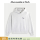 Abercrombie & Fitch美式復古經(jīng)典LOGO百搭抓絨落肩袖連帽衛衣25秋冬女裝152-5420 銀灰色 M (165/96A)
