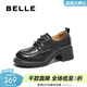 百麗（Belle）時(shí)尚舒適牛津鞋女厚底增高小皮鞋休閑通勤單鞋D3V1DAM5 黑色 37 (235mm)