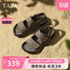 他她（TATA）復古厚底涼鞋男鞋休閑運動(dòng)沙灘涼拖鞋AAD01BL5灰色 41