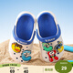 B.Duck小黃鴨童鞋兒童洞洞鞋萌趣卡通沙灘拖鞋男女童花園鞋5964白藍28