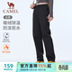 駱駝（CAMEL）加絨直筒長(cháng)褲女裝防潑水梭織運動(dòng)褲 C25CA6L6025 幻影黑 S