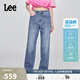 Lee428舒適高腰直腳中淺藍女涼感牛仔褲涼涼褲 中淺藍 27