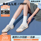 百麗（Belle）張凌赫同款小輕甘2.0透氣休閑鞋女商場(chǎng)款德訓鞋D3W1DBM5預售 米白色 37