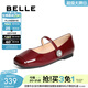 百麗（Belle）氣質(zhì)瑪麗珍鞋女商場(chǎng)同款牛皮方頭單鞋D7P1DAQ5 紅色 37 (235mm)