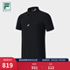 FILA 斐樂(lè )官方男子針織短袖POLO衫秋新款高爾夫運動(dòng)涼感上衣 深黑-BK 3XL 190/108A/XXXL