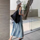 穿搭語(yǔ)錄法式扎染設計吊帶連衣裙夏季寬松新款慵懶休閑海邊度假沙灘裙子女 水墨藍扎染 L 建議120-135斤