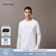 Calvin KleinJeans春秋男士休閑通勤ck字母印花圓領(lǐng)內搭打底衫長(cháng)袖T恤上衣 YAF-月光白 L