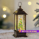 蒂米妮圣誕節裝飾品小夜燈雪花小風(fēng)燈圣誕氛圍燈創(chuàng  )意圣誕節禮物桌面擺件 刷金方燈加水樹(shù)