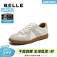 百麗（Belle）劉雯同款女鞋子散文詩(shī)復古德訓鞋簡(jiǎn)約情侶款休閑鞋B0992AM6預售 米色/灰-低幫女款（內增高2cm） 37