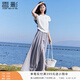 香影【仙女褲】灰色裙褲女垂感2026夏裝新款顯瘦寬松大褲腳闊腿褲 淺灰裙褲 L 165/68A/110-125斤