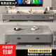軟包電視柜客廳家用小戶(hù)型現代簡(jiǎn)約輕奢茶桌北歐落地茶幾組合 灰色桌面+灰色軟包柜體【120茶幾+200電視柜組合款】