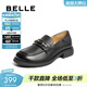 百麗（Belle）英倫風(fēng)樂(lè )福鞋女商場(chǎng)同款羊皮舒適便士樂(lè )福E1N1DCA5預售 黑色 37 (235mm)