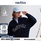 nautica white sail 白帆×CityBoy寬松日系男女同款字母大logo全棉半開(kāi)襟衛衣KW3318 251藏青色41C S