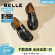 百麗（Belle）時(shí)尚飾扣樂(lè )福鞋女平跟通勤單鞋B7X1DAA5預售 黑色 35 (225mm)