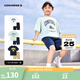 匡威（Converse）匡威童裝男童套裝夏季新款中大童休閑短t短褲兩件套寬松上衣 蘆薈綠 140 /68 【建議身高128-140cm】