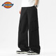 Dickies高端潮流男士休閑直筒褲夏季新款重磅純棉痞帥寬松闊腿工裝長(cháng)褲子 黑色 薄款 【官方正品】 XL