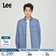 Lee標準版翻領(lǐng)經(jīng)典工裝設計男士長(cháng)袖牛仔襯衫日常休閑潮流LMT009 淺藍色2 L