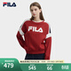 FILA 斐樂(lè )官方女子套頭衛衣冬季時(shí)尚休閑拼色針織上衣 妖艷紅-WI M 165/84A/M
