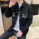 花花公子外套男2026春秋新款感夾克韓版潮流帥氣修身時(shí)尚男裝上衣 89007黑色 M 95-115斤左右
