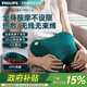 飛利浦（PHILIPS）腰部按摩器 腰背按摩靠墊枕頭 多功能仿人手揉捏按摩器 熱敷按摩抱枕 送朋友家人生日 伴手禮物 綠色（二代無(wú)線(xiàn)充電款）3111B