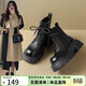 ZHR馬丁靴女經(jīng)典厚底增高短靴子女復古圓頭百搭單里女靴 JF95黑色37