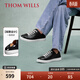 THOM WILLS黑色板鞋男鞋踩跟半拖鞋商務(wù)休閑皮鞋真皮冬季透氣百搭 黑色G671 41 /7.5碼