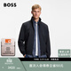 雨果博斯BOSS 男士26年春季新款可收納連帽軟殼面料拉鏈夾克 404-深藍色 M (48)