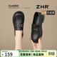 ZHR樂(lè )福鞋女頭層牛皮革平底jk單鞋通勤皮鞋2026新款樂(lè )福鞋QE38黑色37