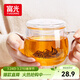 富光花茶杯 男女士茶水分離杯子 雙層辦公泡茶玻璃杯帶把高硼硅水杯